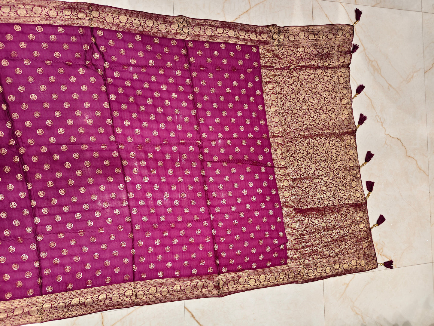 Wine Modal Crepe Saree