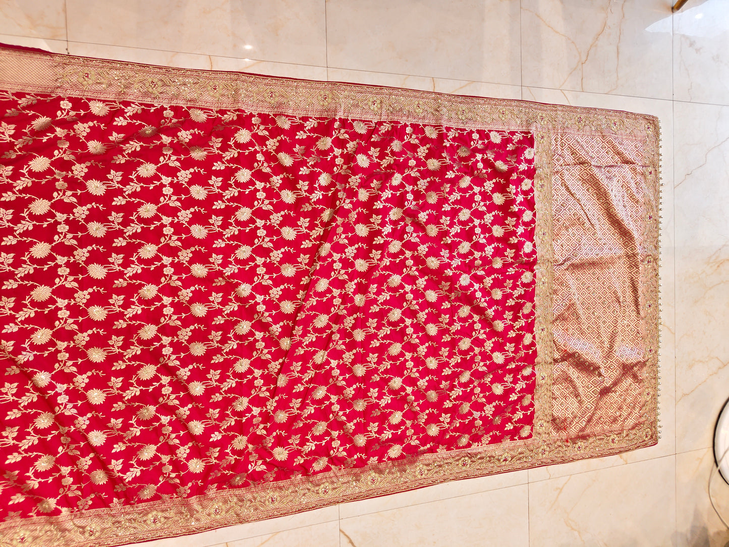 Red Katan Silk Saree