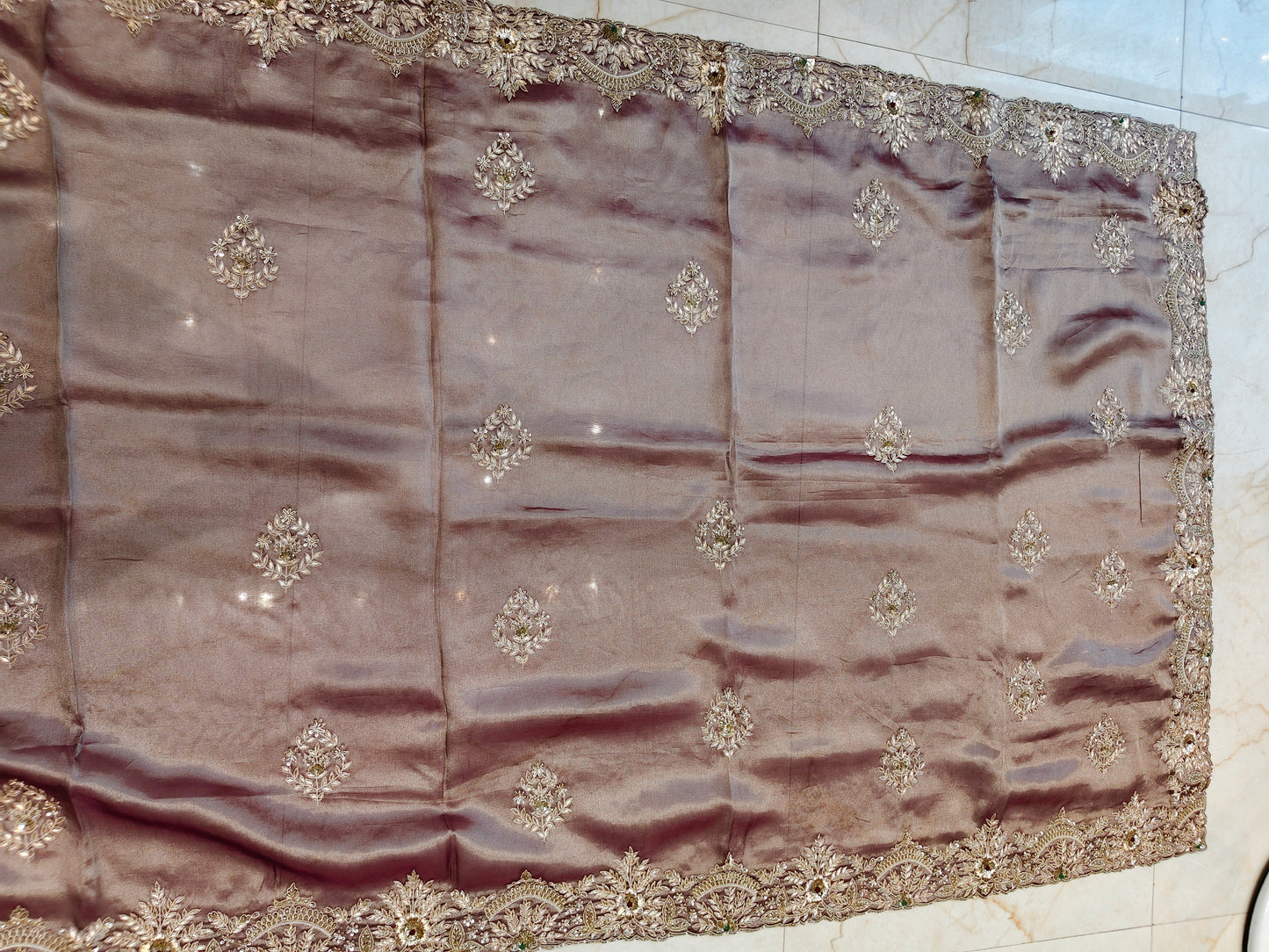 Rose Gold Tissue Saree
