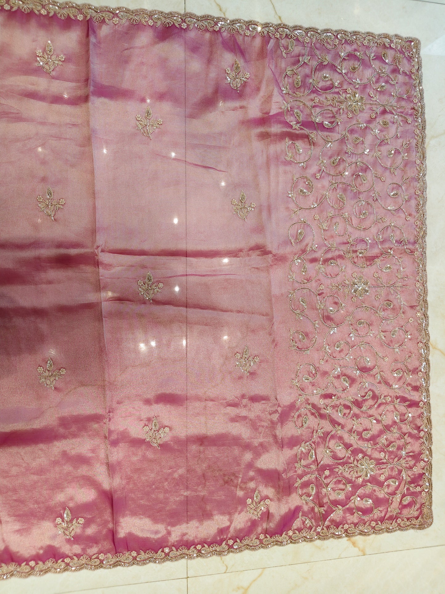 Lavender Tissue Saree