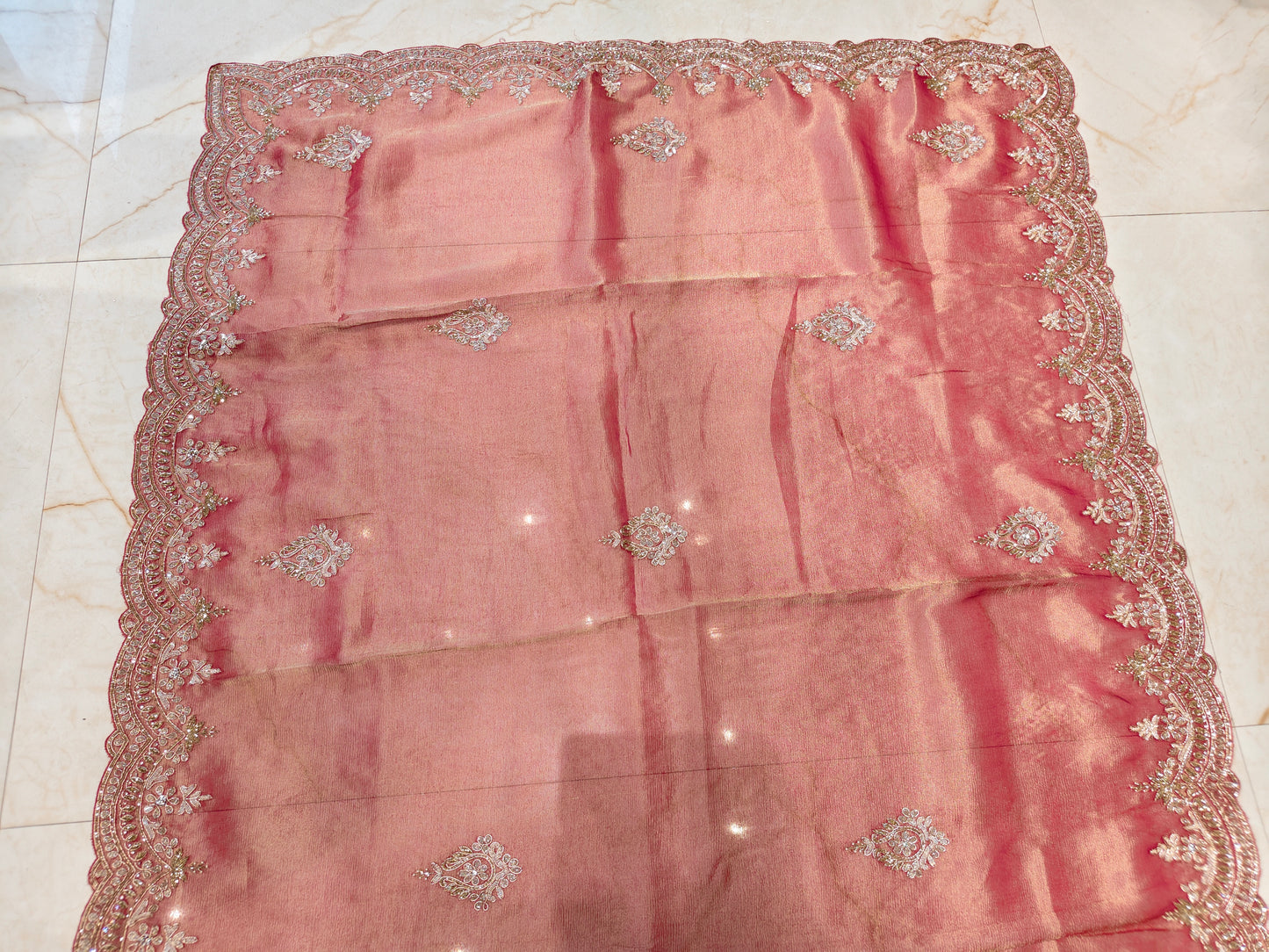 Maroon Crush Tissue Saree