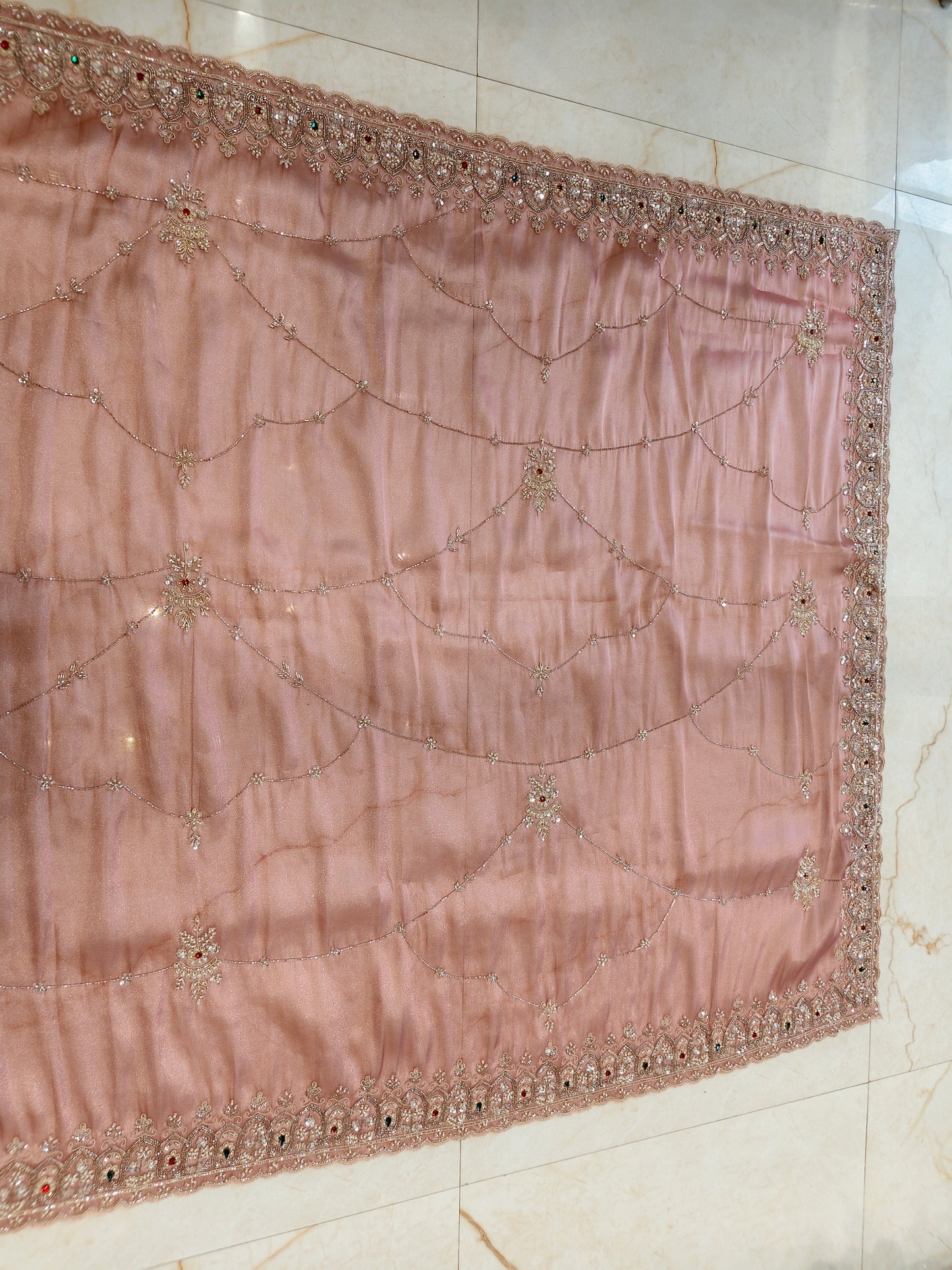Baby Pink Tissue Saree