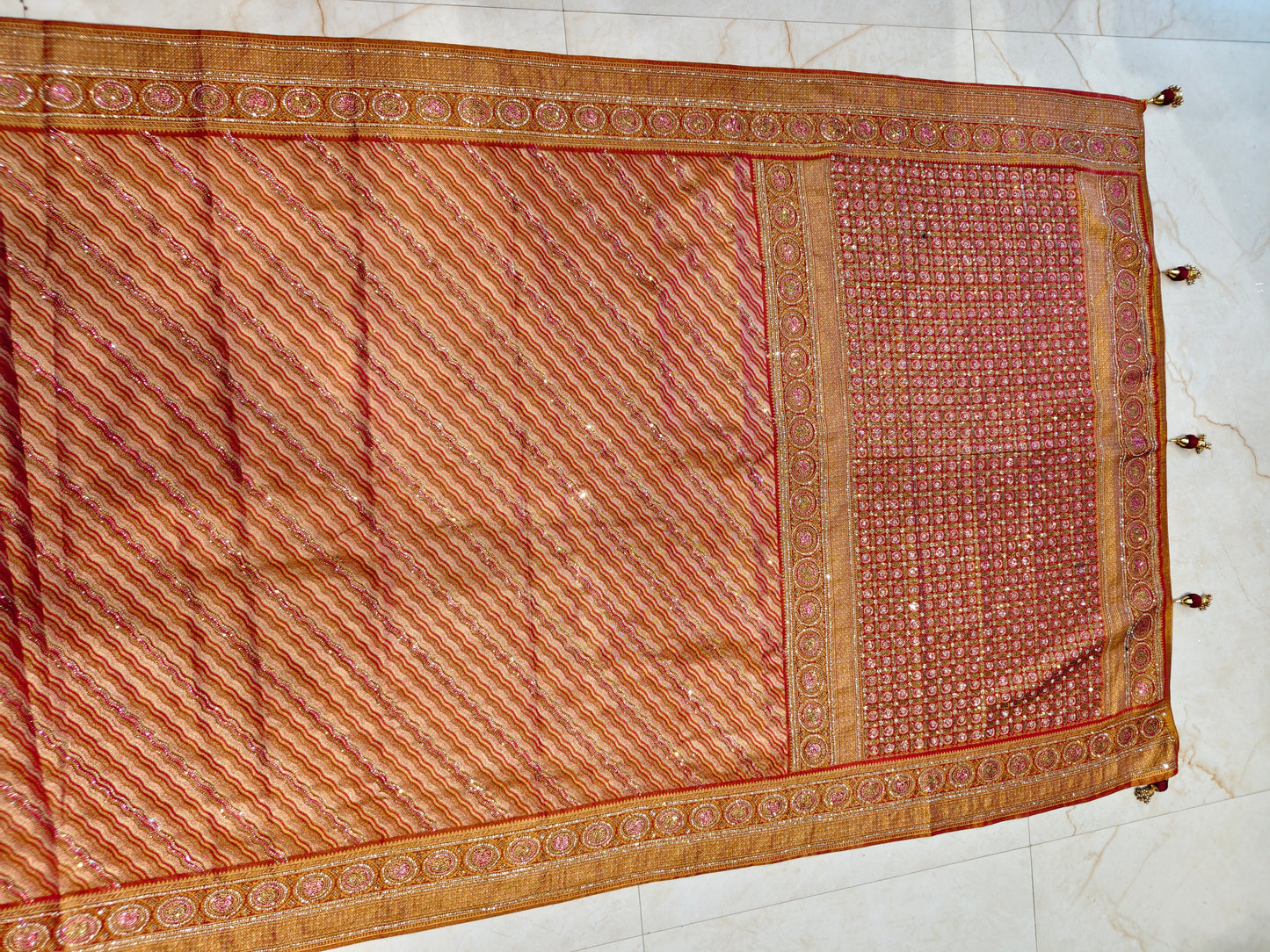 Maroon Tissue Saree