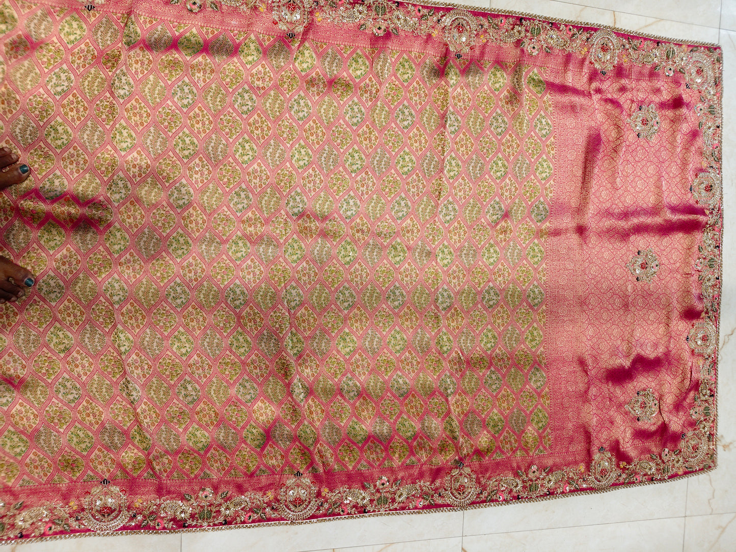 Rani Pink Tissue Saree
