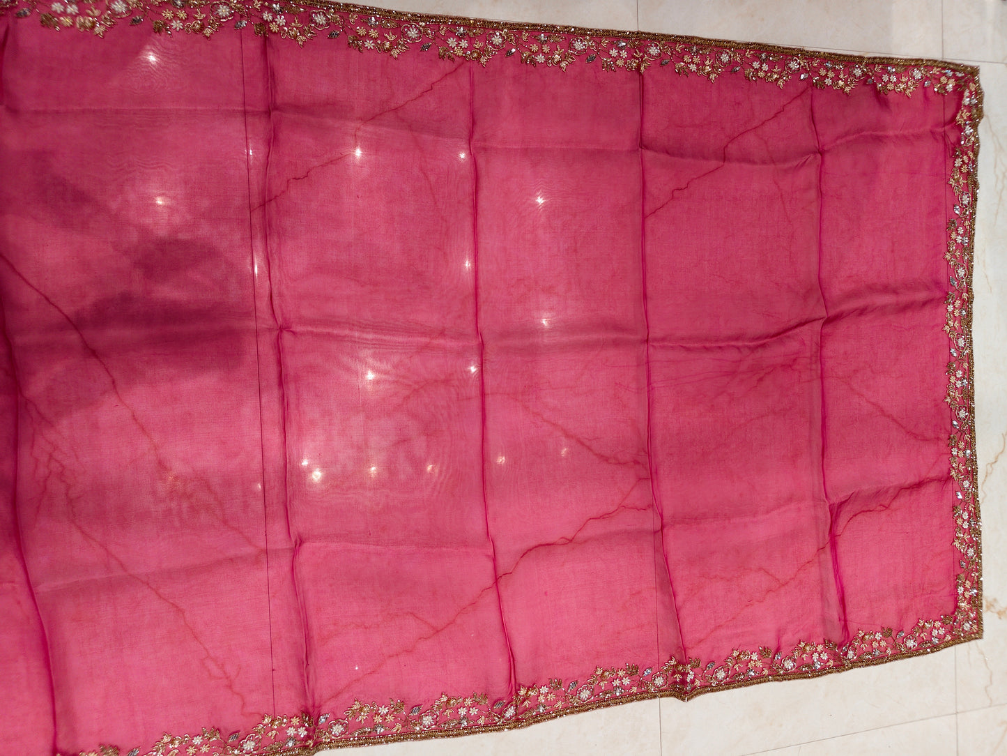 Rani Pink Organza Saree
