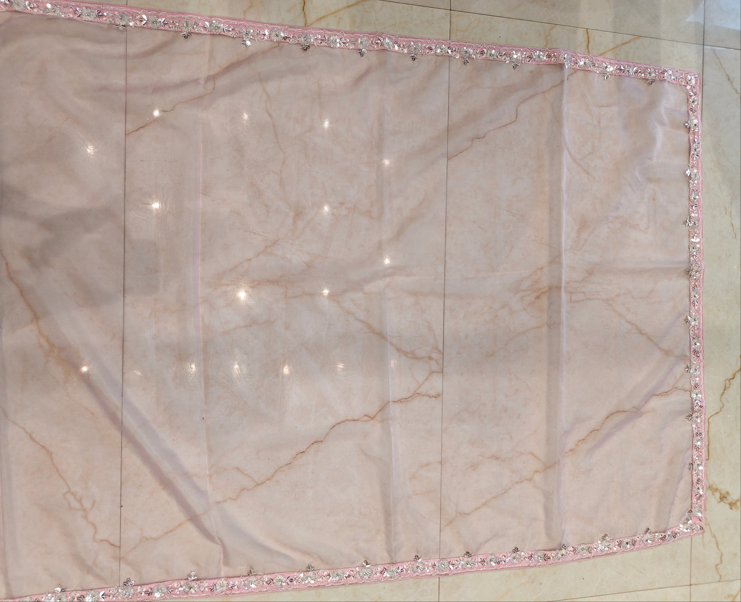 Baby Pink Organza Saree