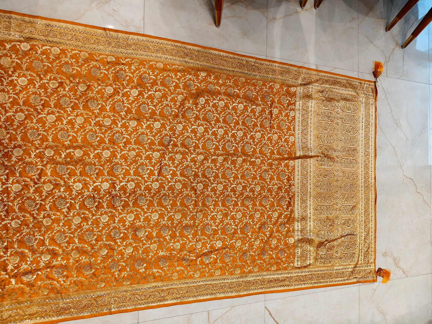 Mustard Banarasi Silk Saree