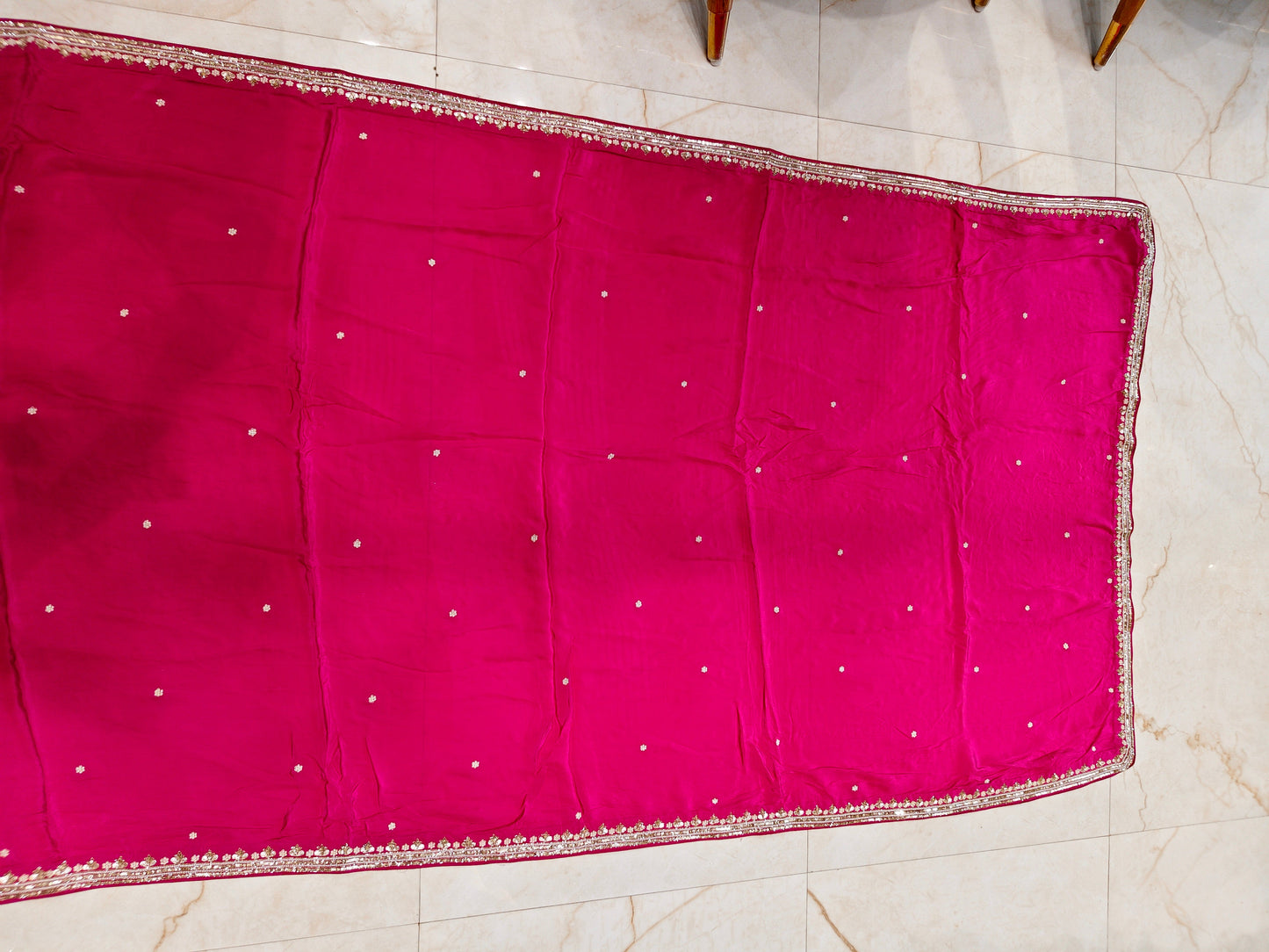 Rani Pink Crepe Saree