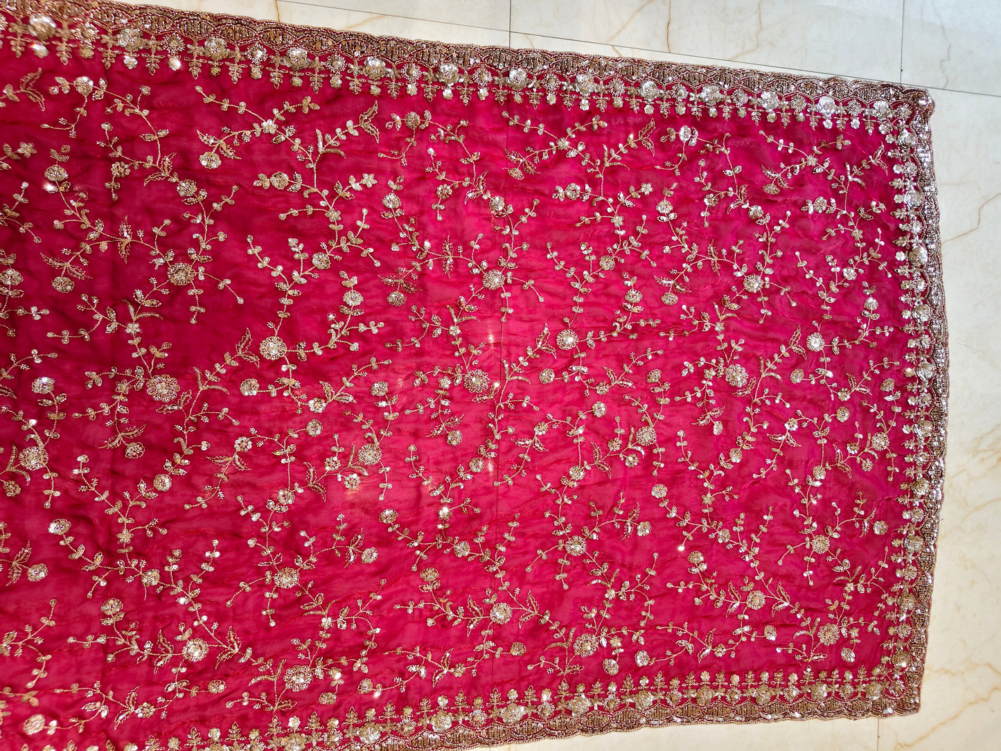 Cherry Red Jimmy Choo Saree