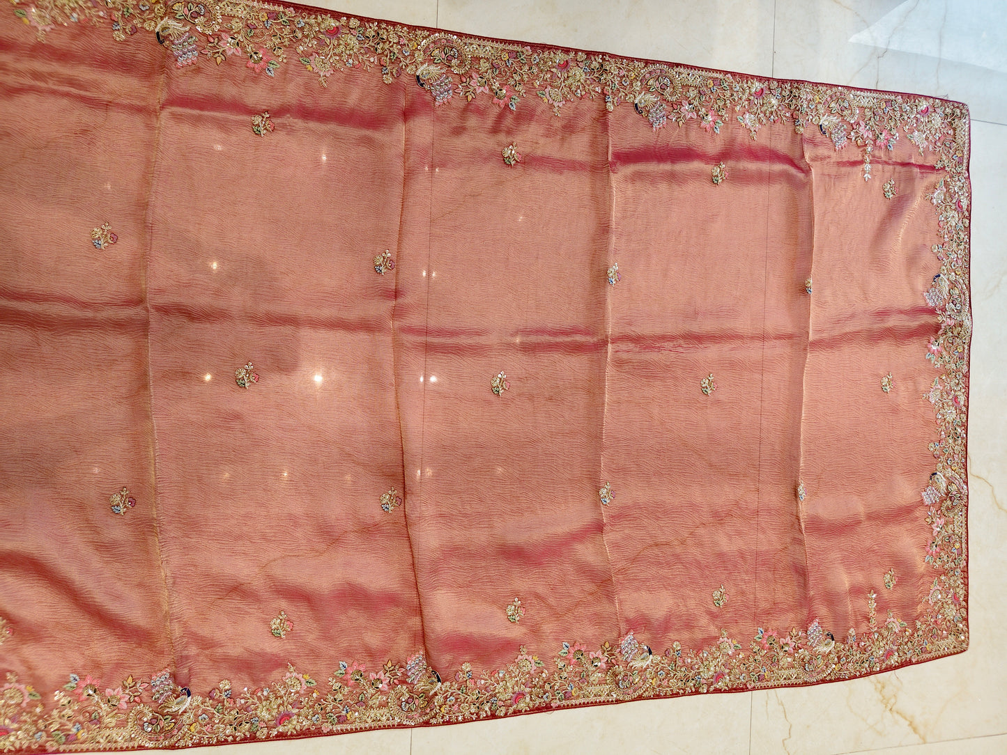 Rust Crush Tissue Saree