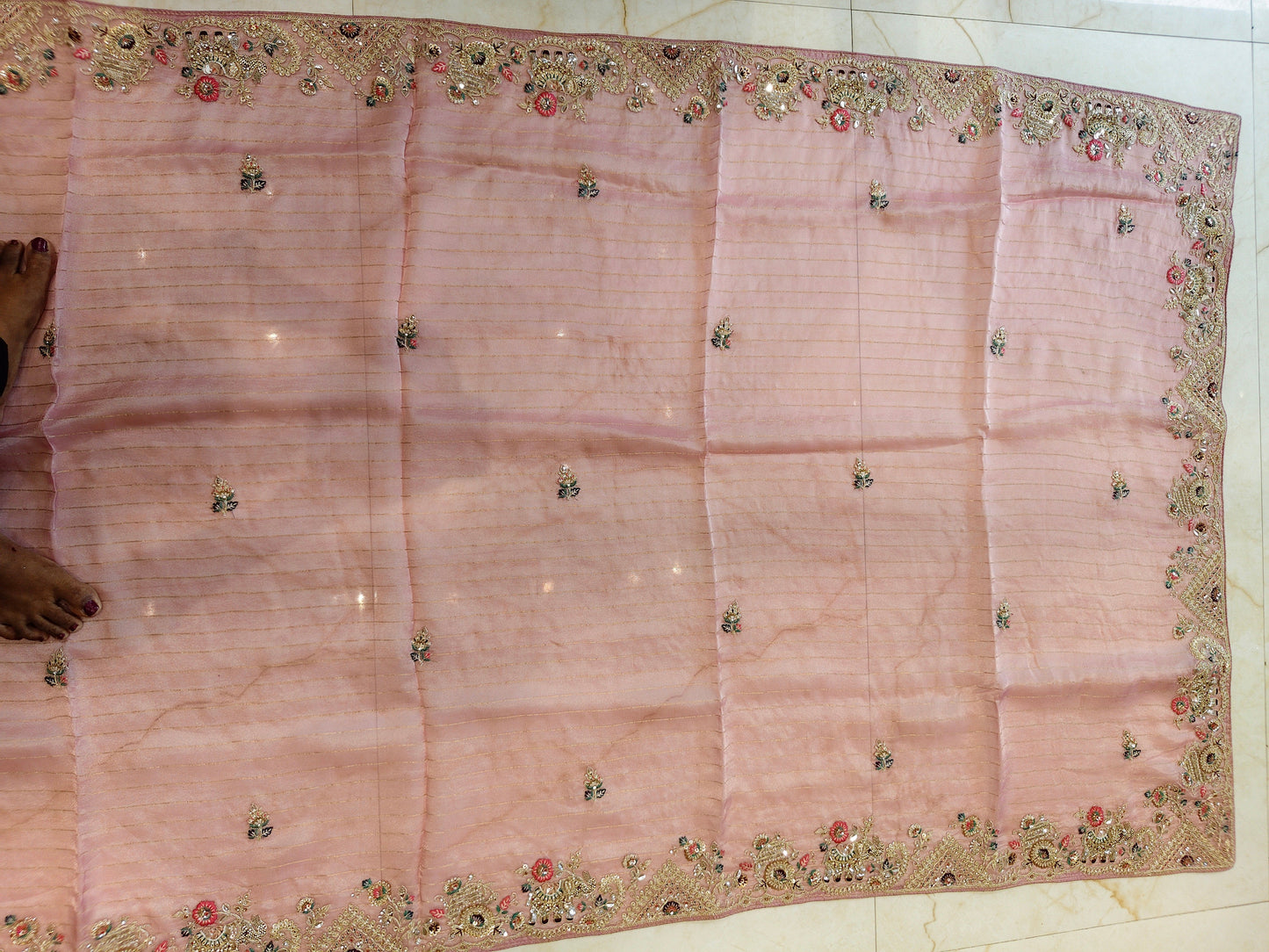 Onion Pink & Lavender Tissue Saree