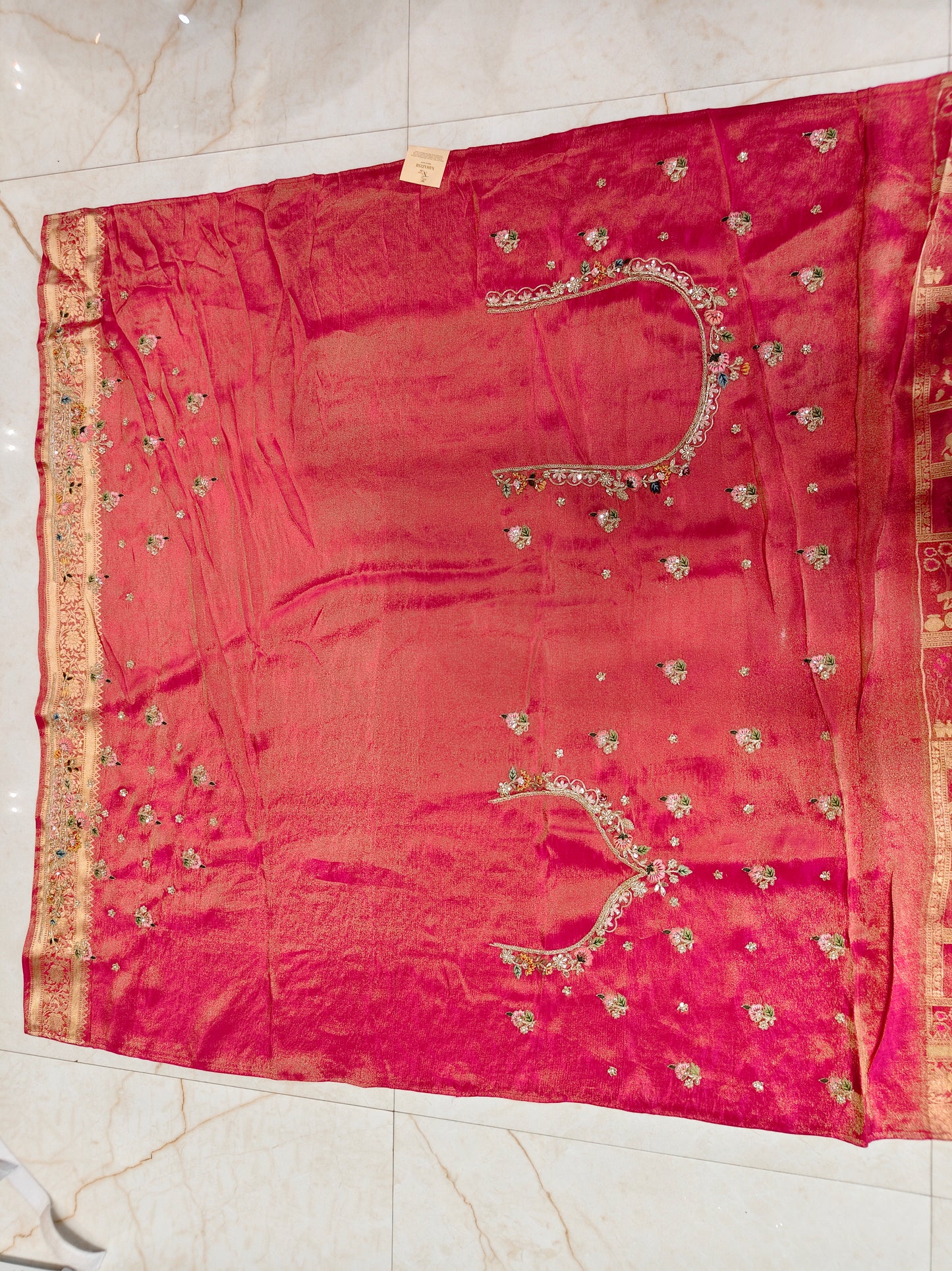Rani Pink Tissue Saree