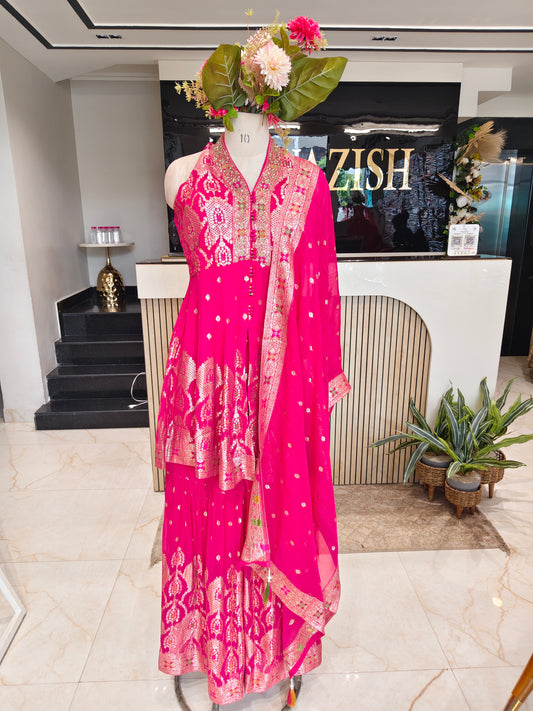 Hot Pink Organza Garara Set