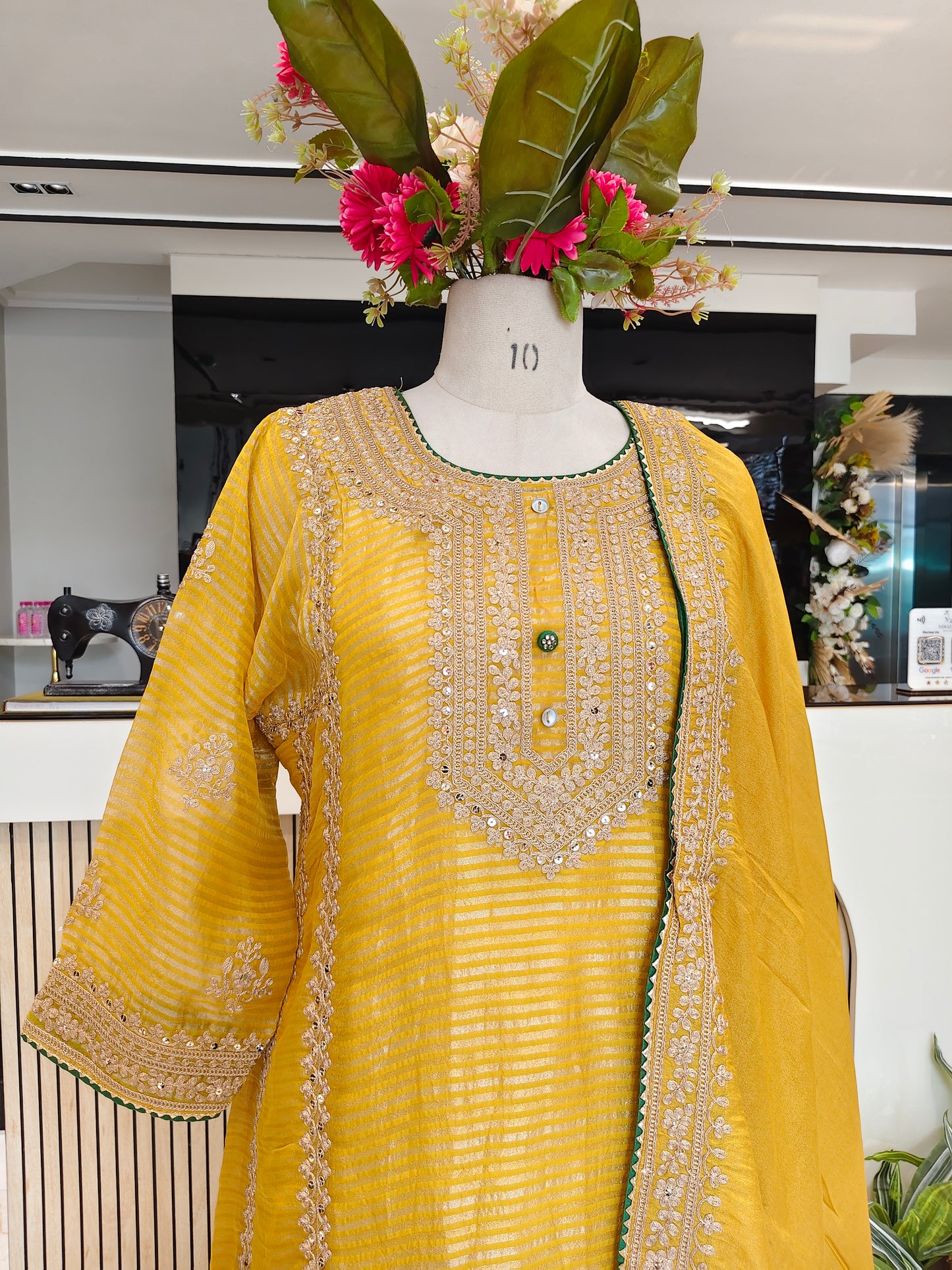 Mustard & Bottle Green Farshi Salwar Set