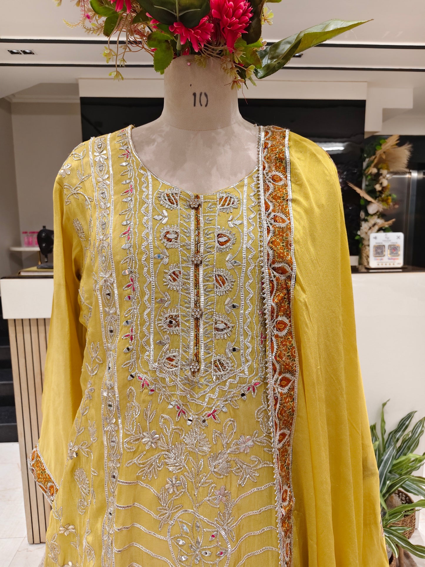 Lemon Tissue Sharara Set