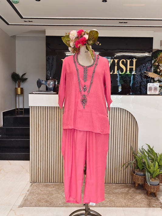 Pink Cotton Co-ord Set
