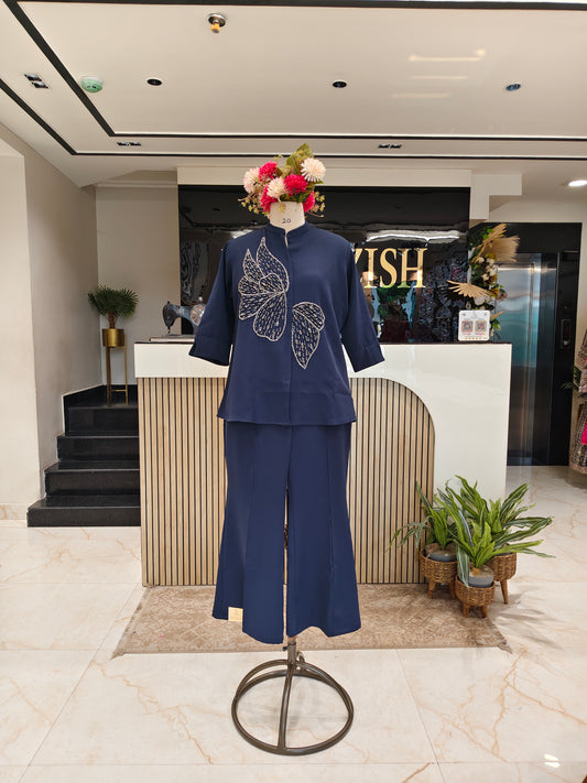 Navy Blue Lycra Co-ord Set