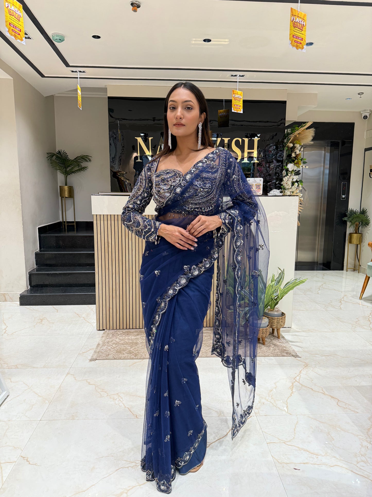 Navy Blue saree