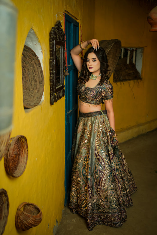 Minty green lehenga