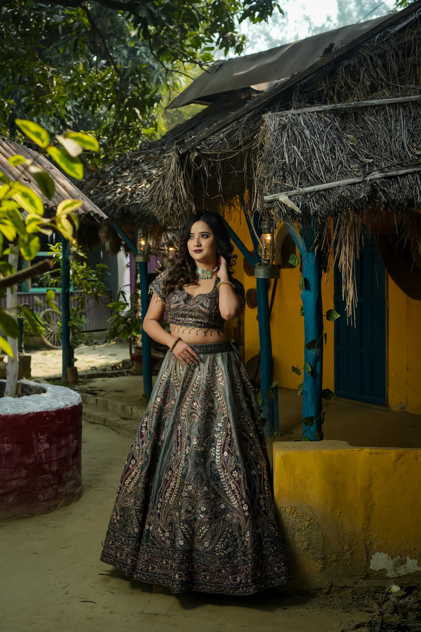 Minty green lehenga