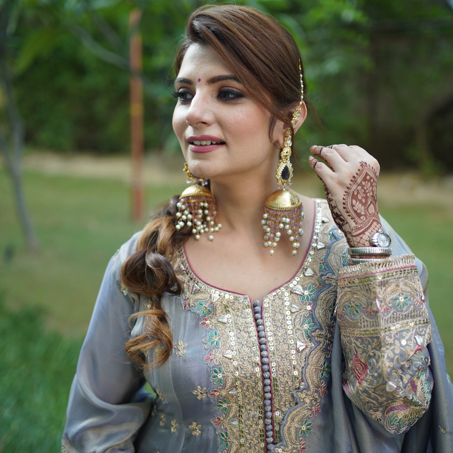 Gul-Lavender – Hand Embroidered Peplum Salwar Suit
