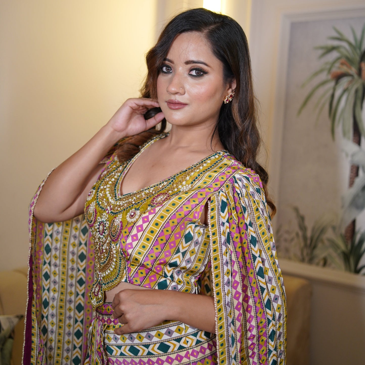 Ziya-Elaa – Hand Embellished Cape & Dhoti Set
