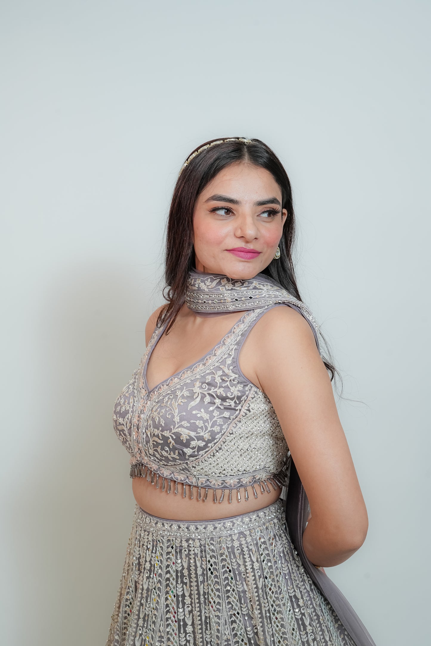 Dusky lavender crop top