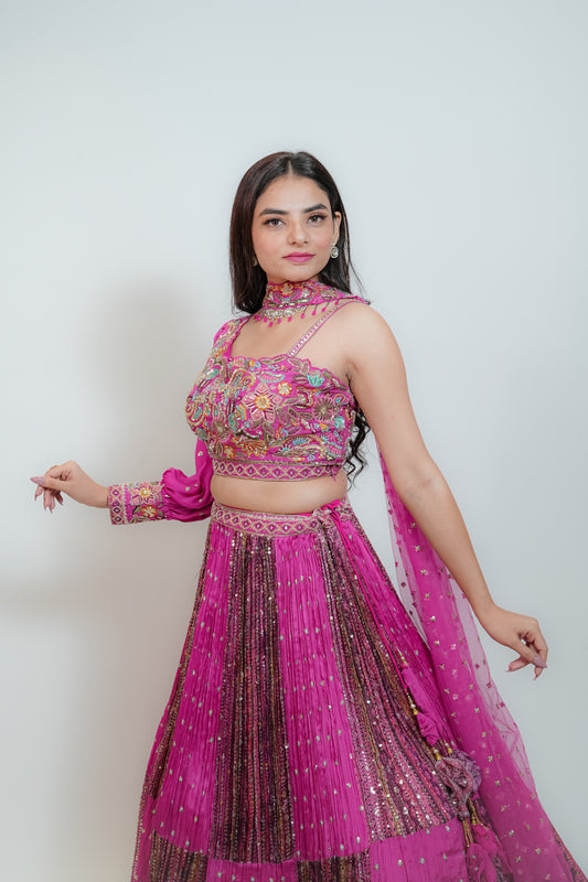 Pink flame crop top