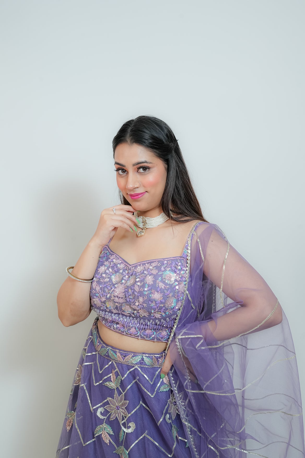 Purple bloom crop top