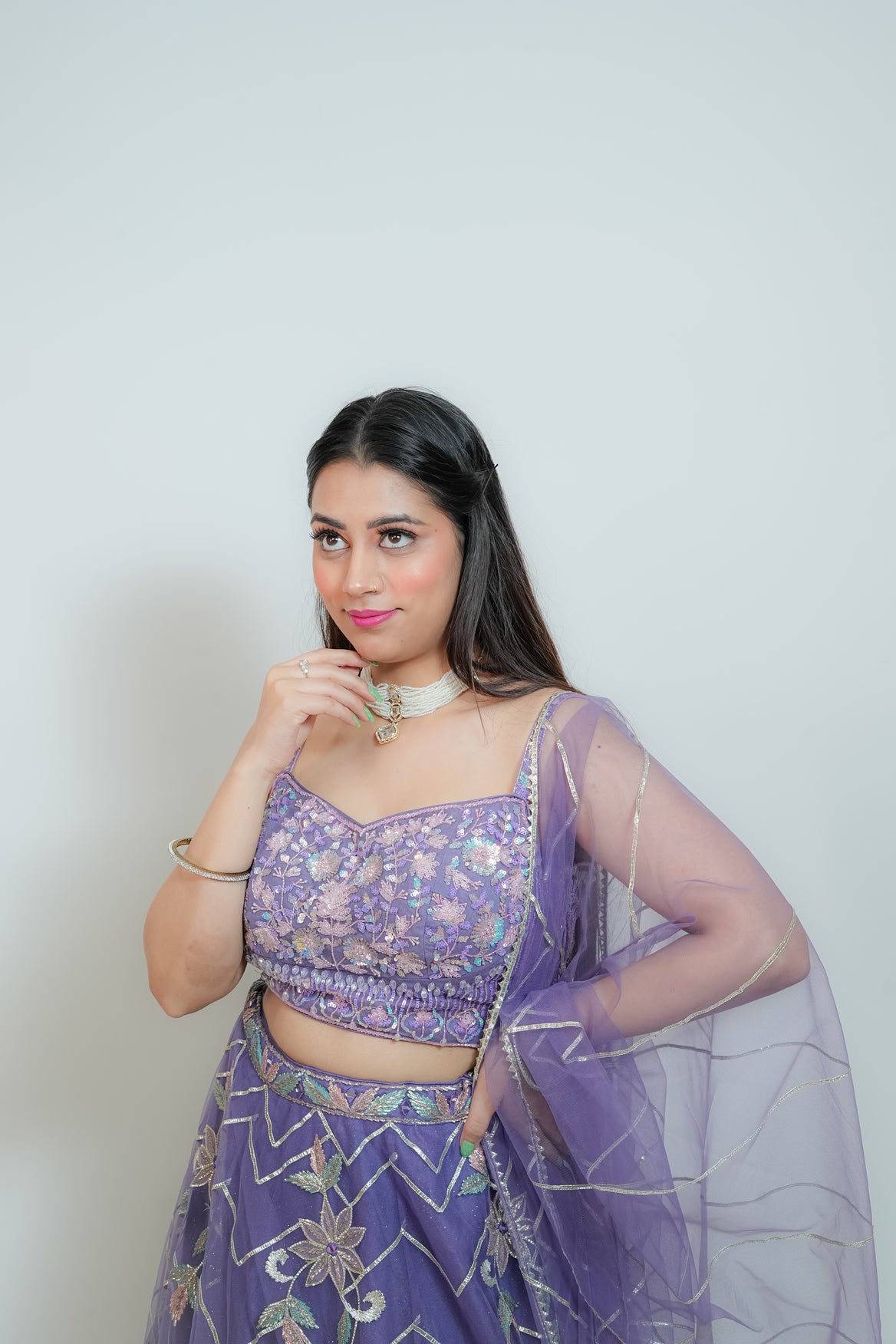 Purple bloom crop top
