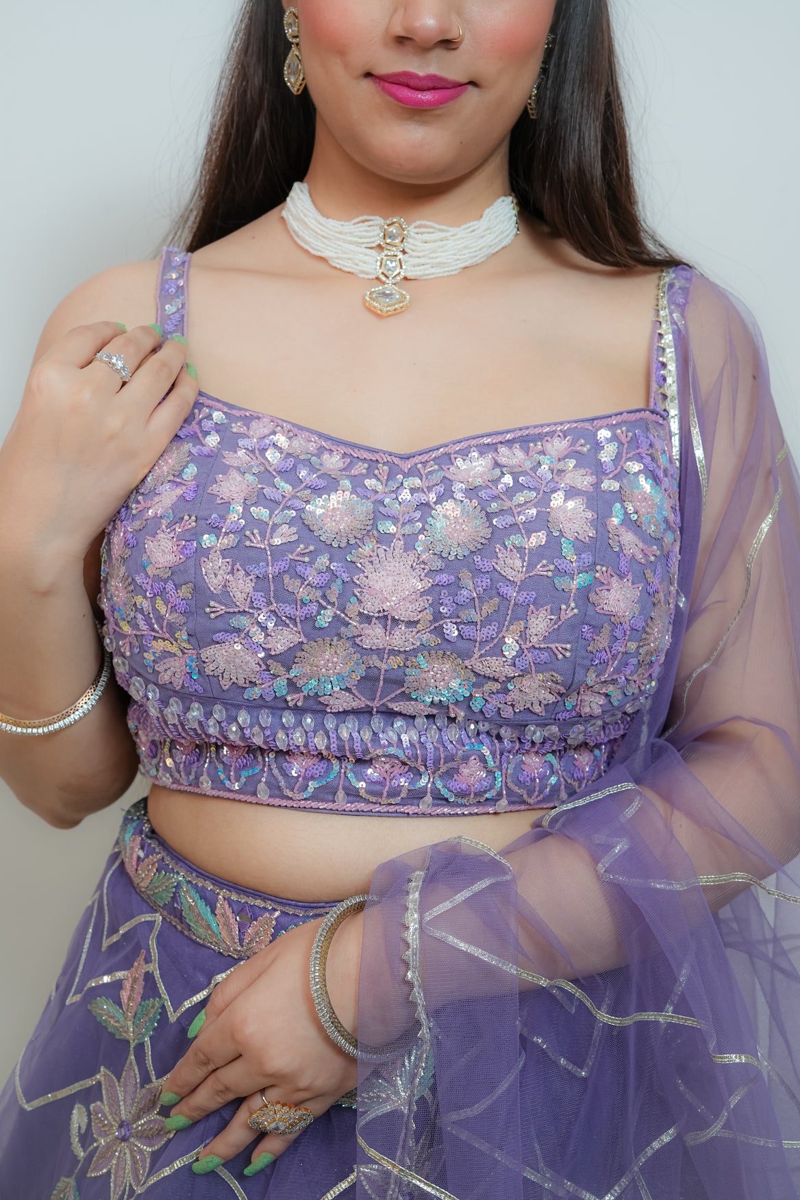 Purple bloom crop top