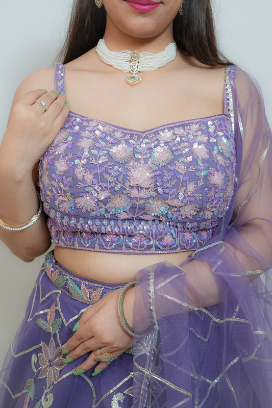 Purple bloom crop top