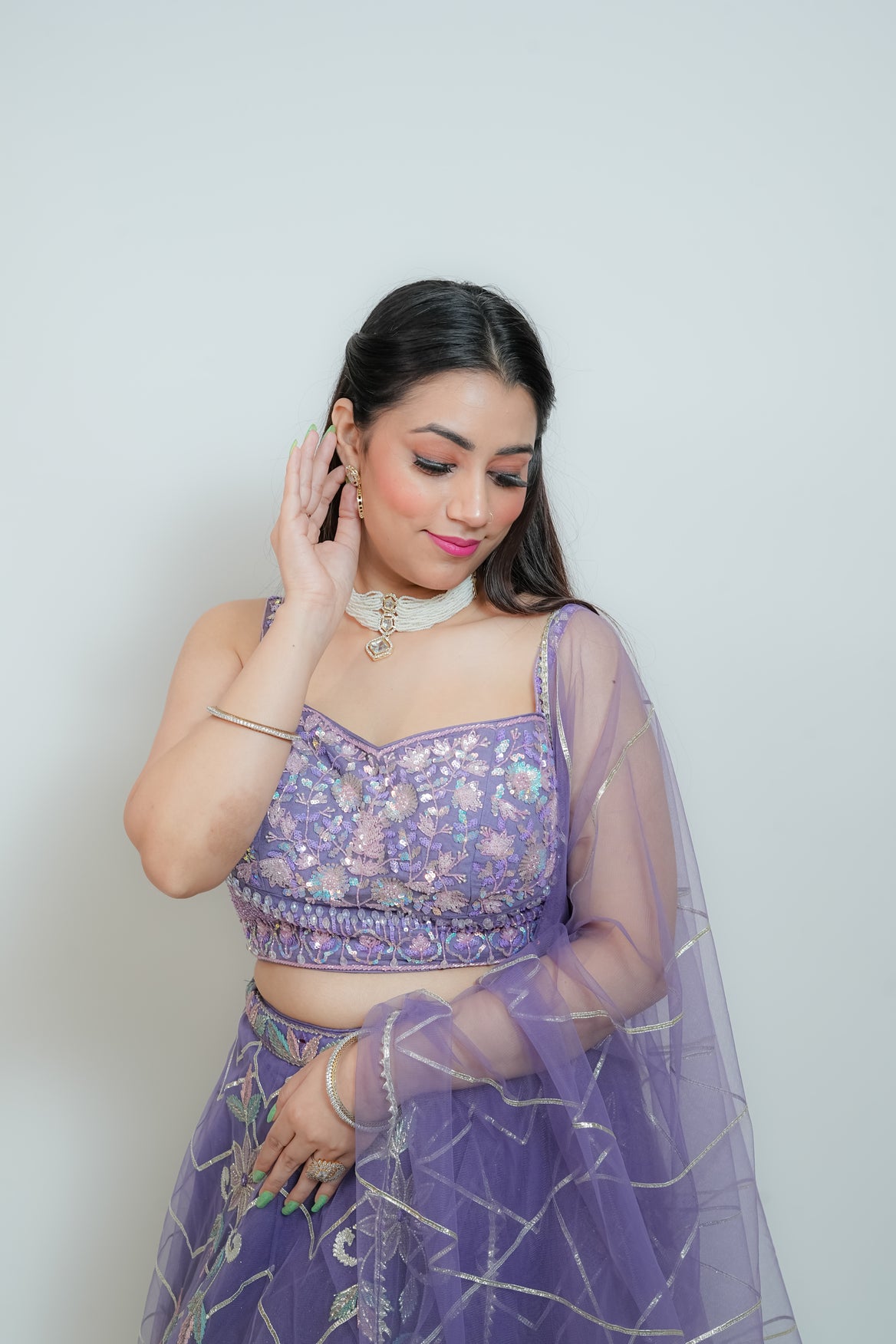 Purple bloom crop top