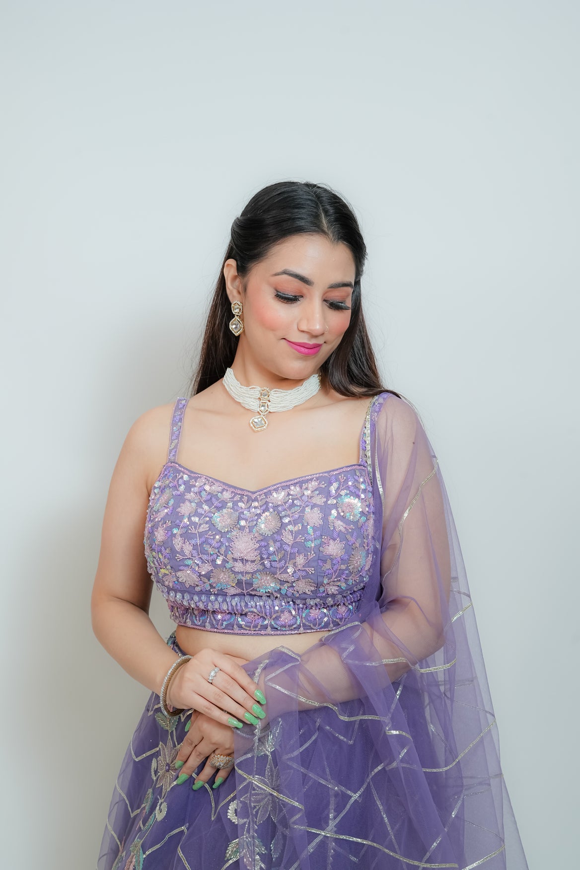 Purple bloom crop top