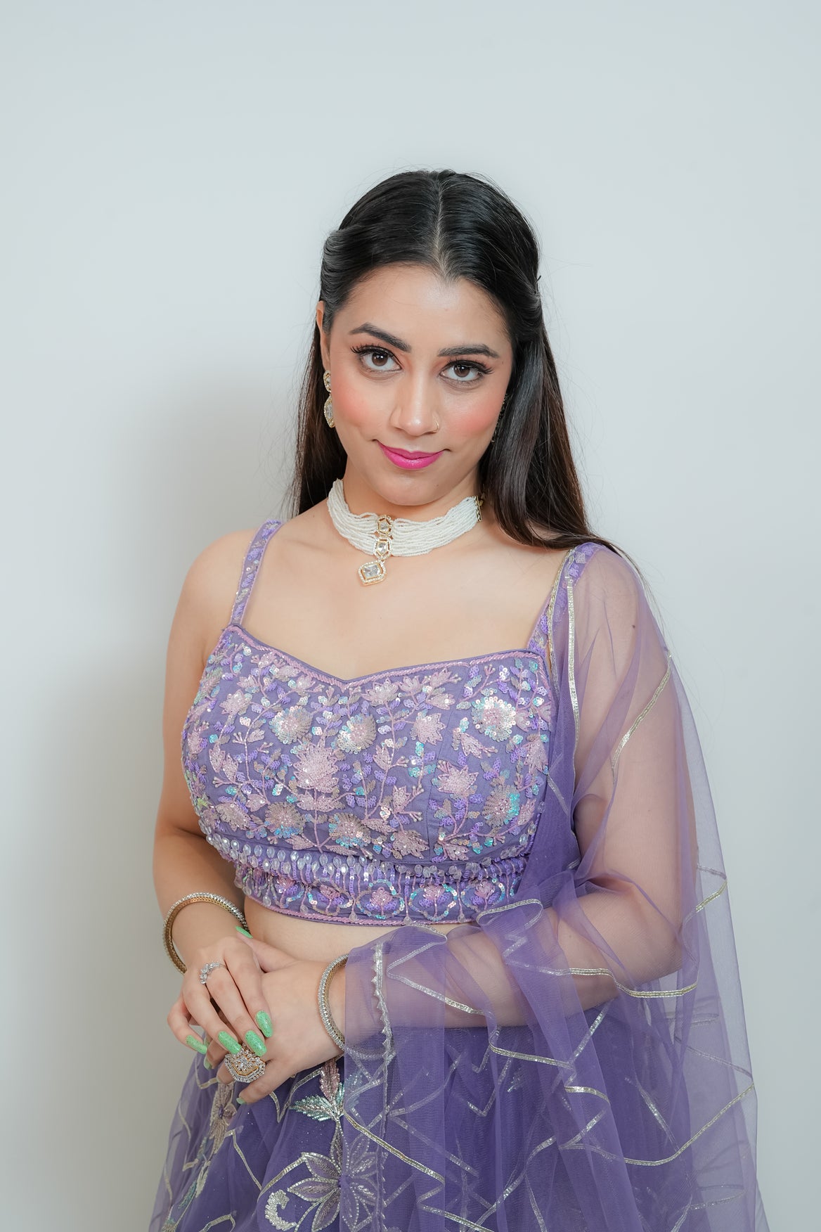 Purple bloom crop top