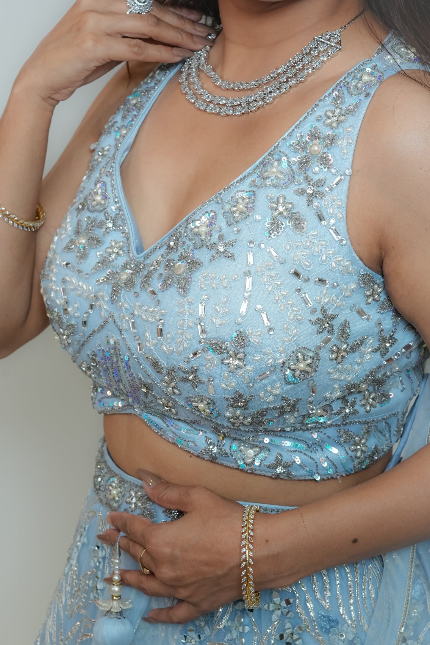 Powder blue crop top