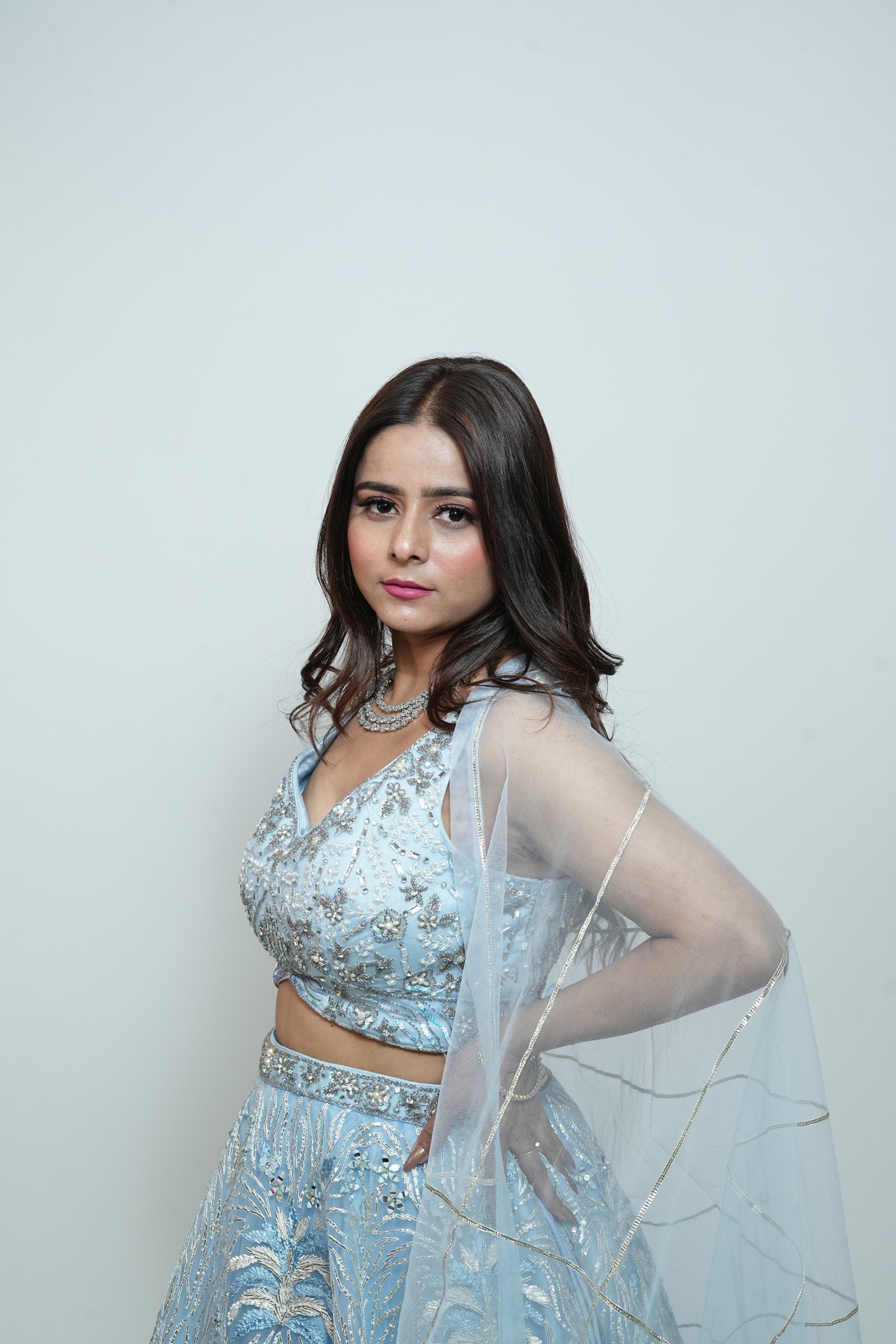 Powder blue crop top