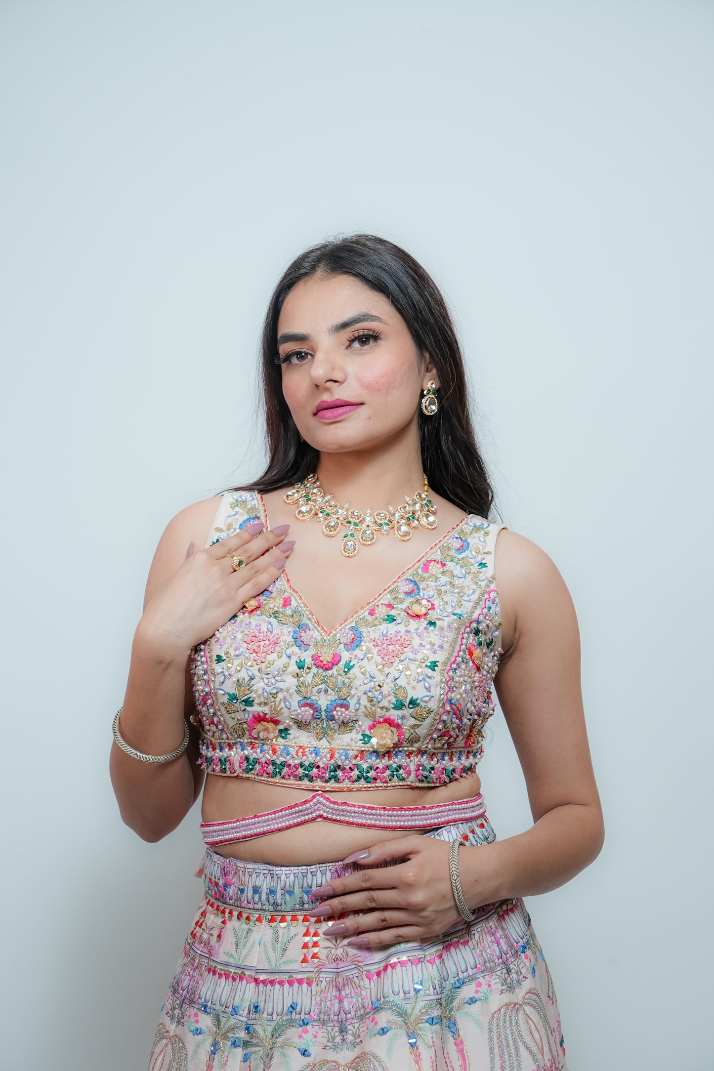 Ivory glow crop top