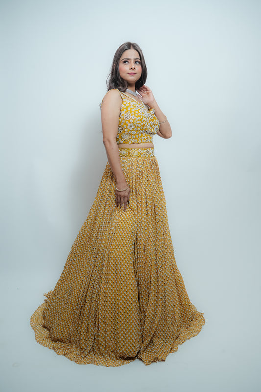 Mustard bloom crop top