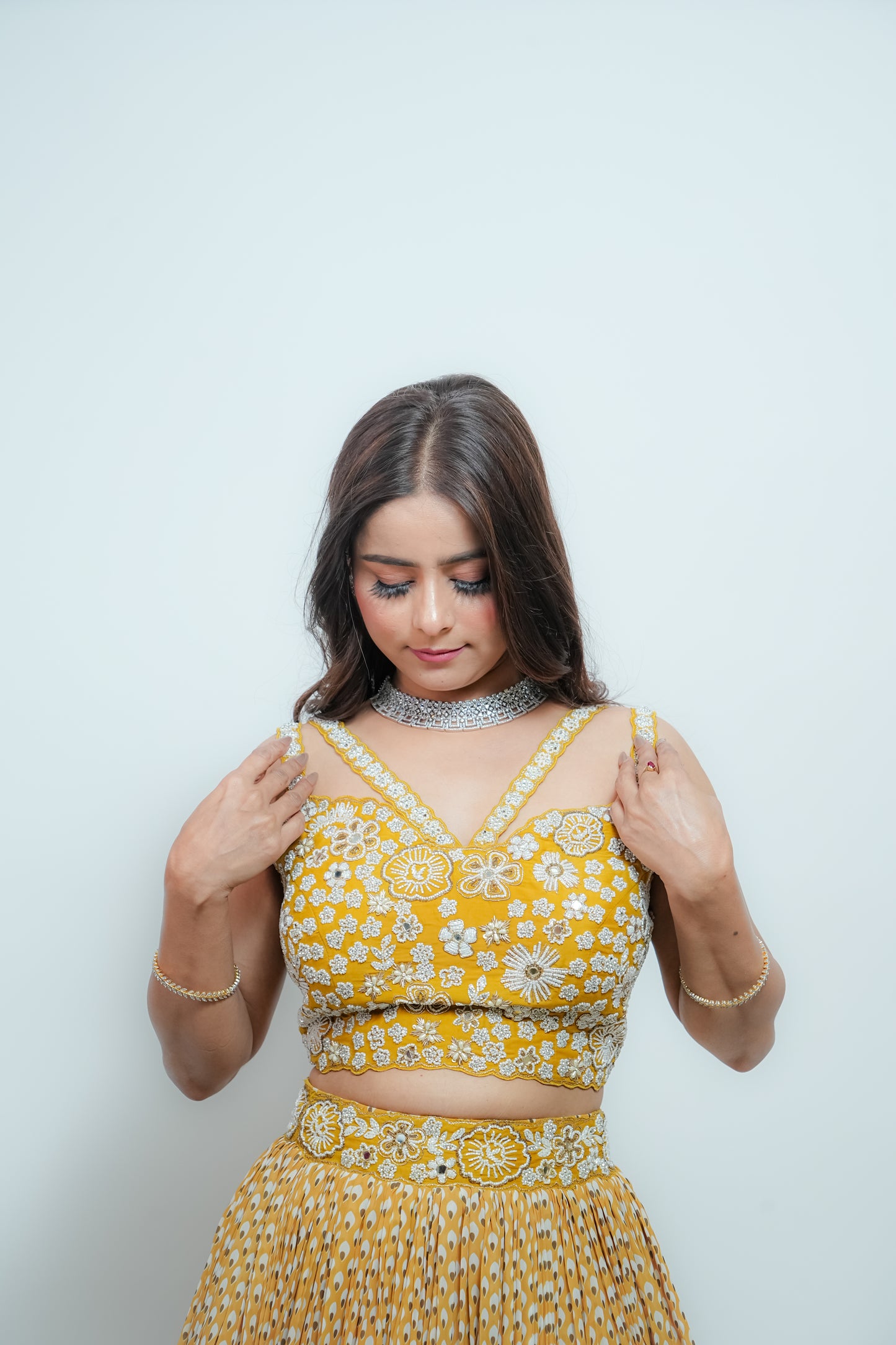 Mustard bloom crop top