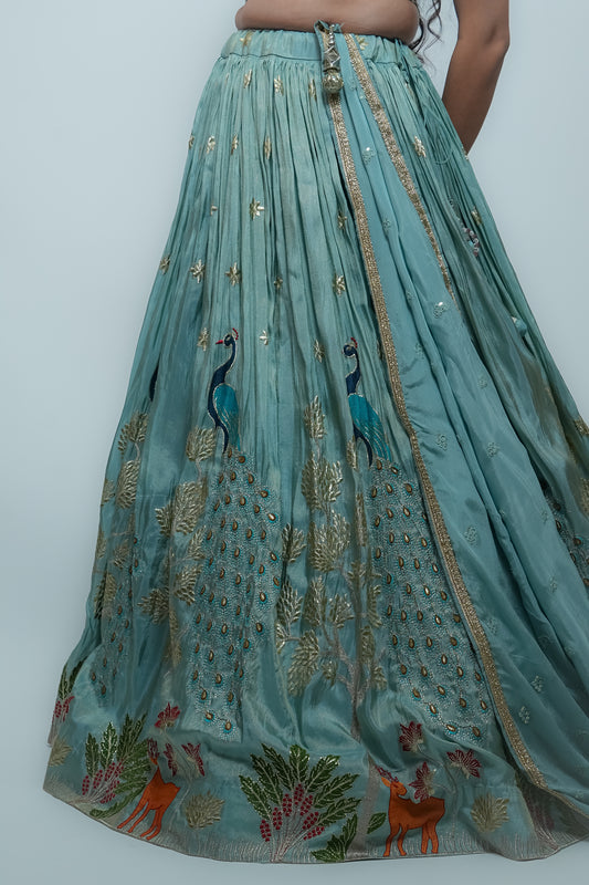 Peacock crop top