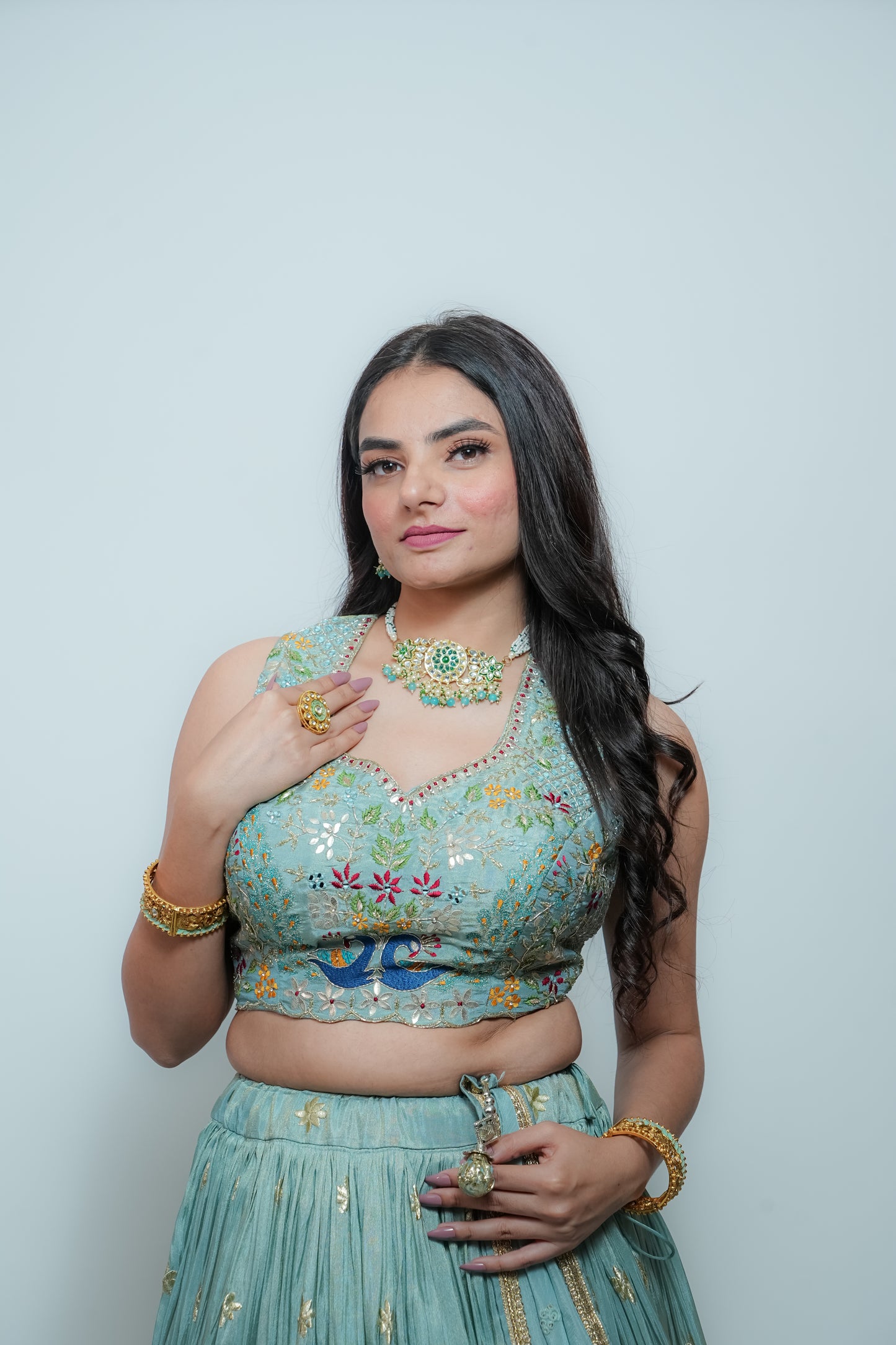 Peacock crop top
