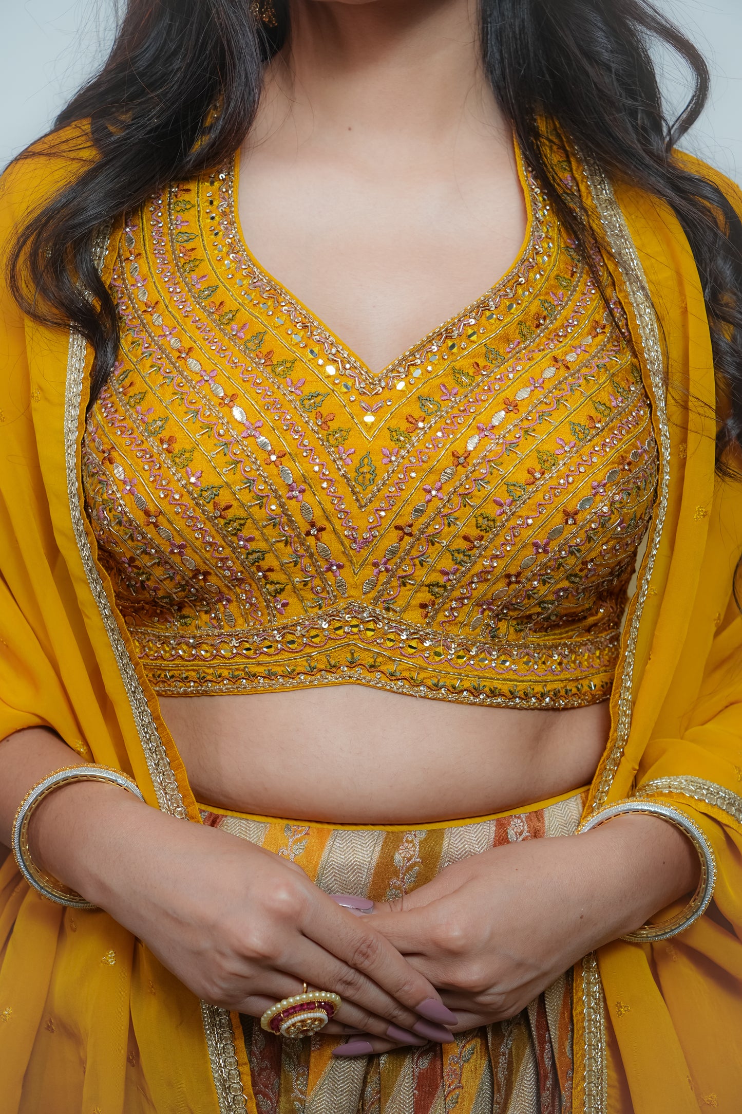 Warm mustard crop top