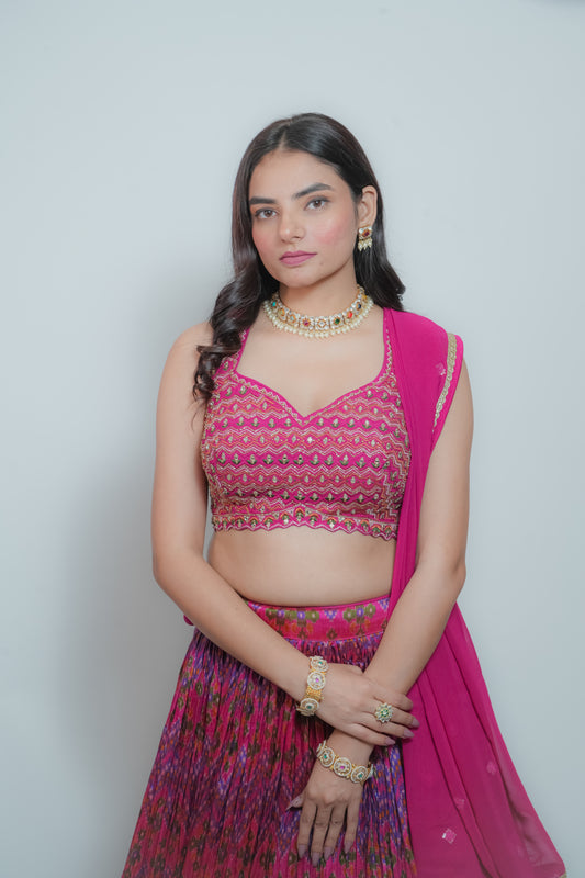 Hot pink glow crop top