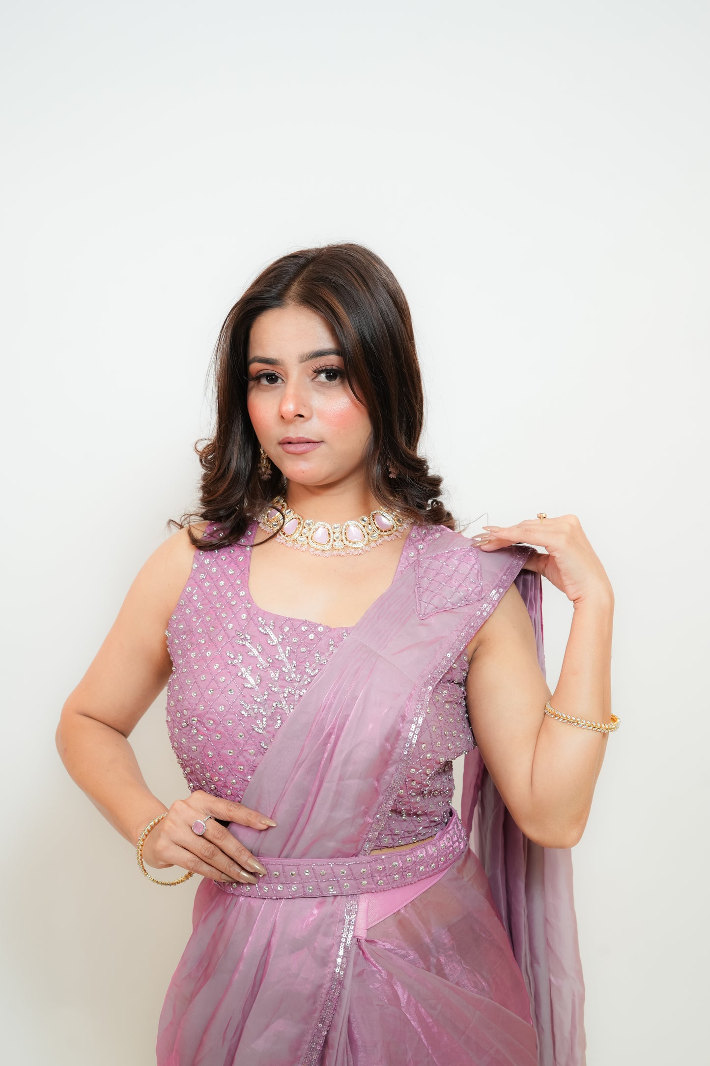 Mauve majesty drape saree