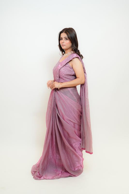 Mauve majesty drape saree