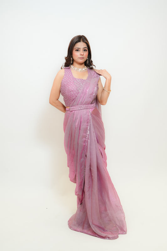 Mauve majesty drape saree