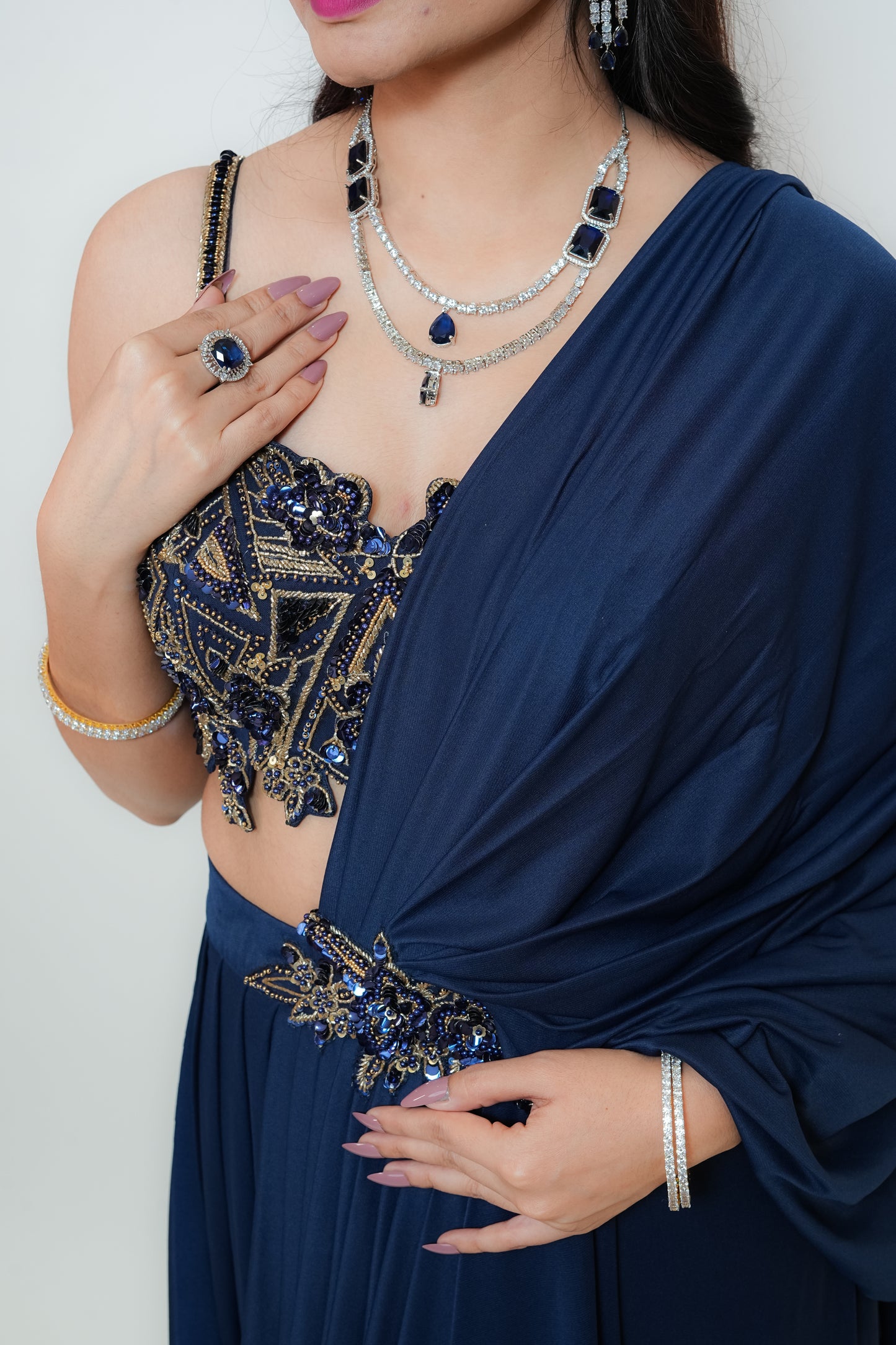 Cocktail drape saree