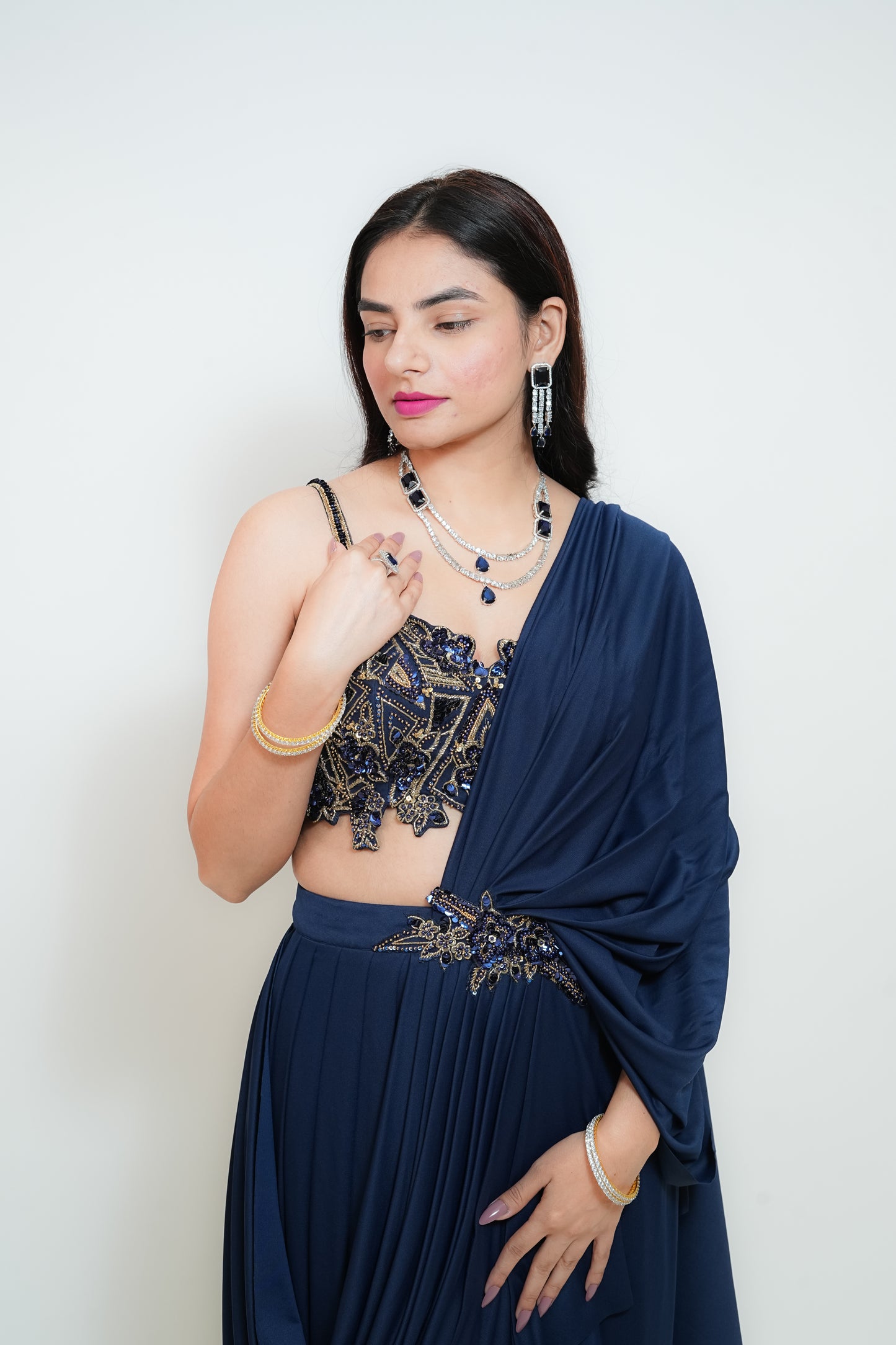 Cocktail drape saree