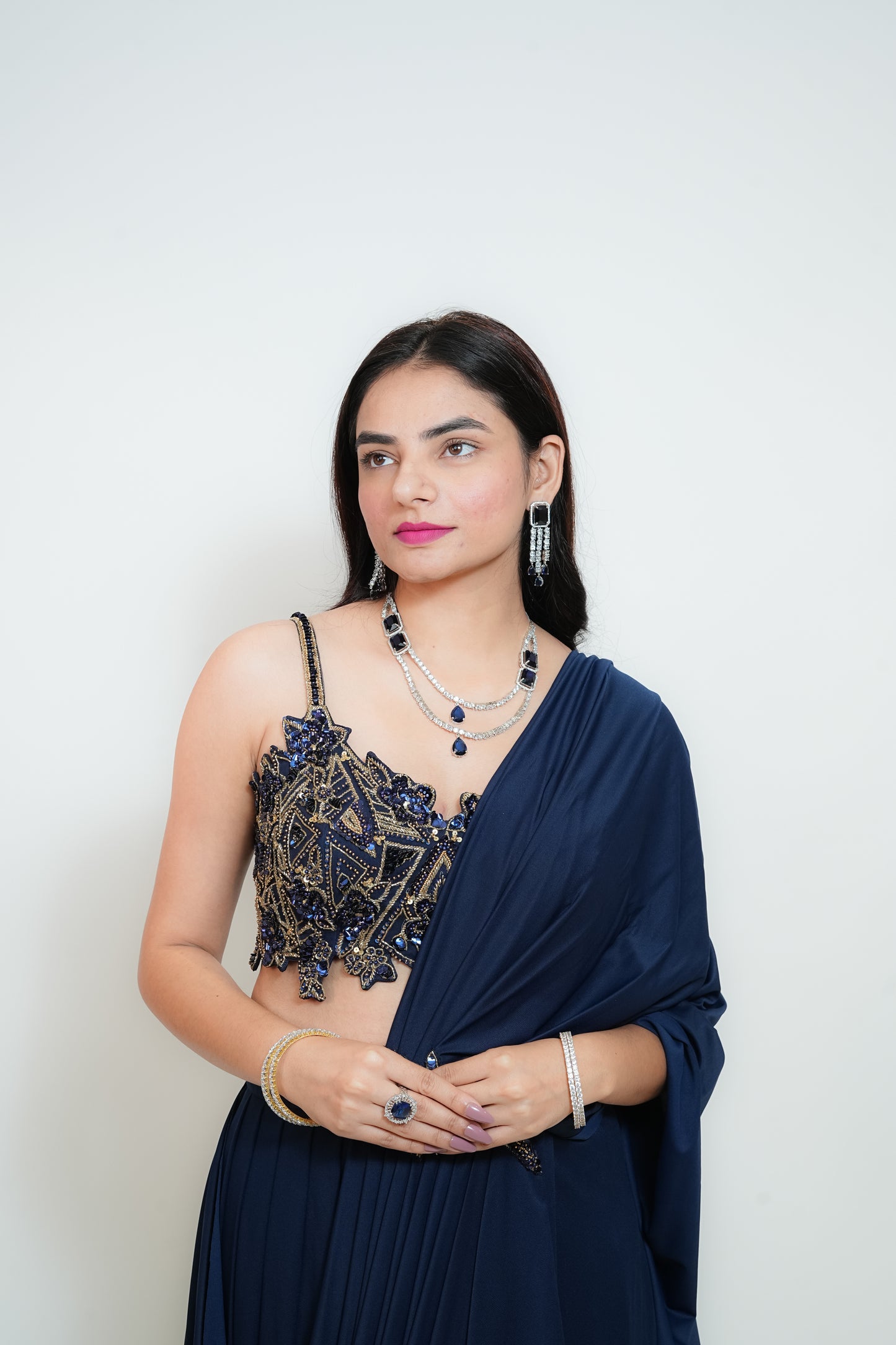 Cocktail drape saree
